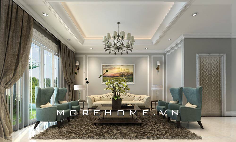 Thiết kế phòng khách biệt thự